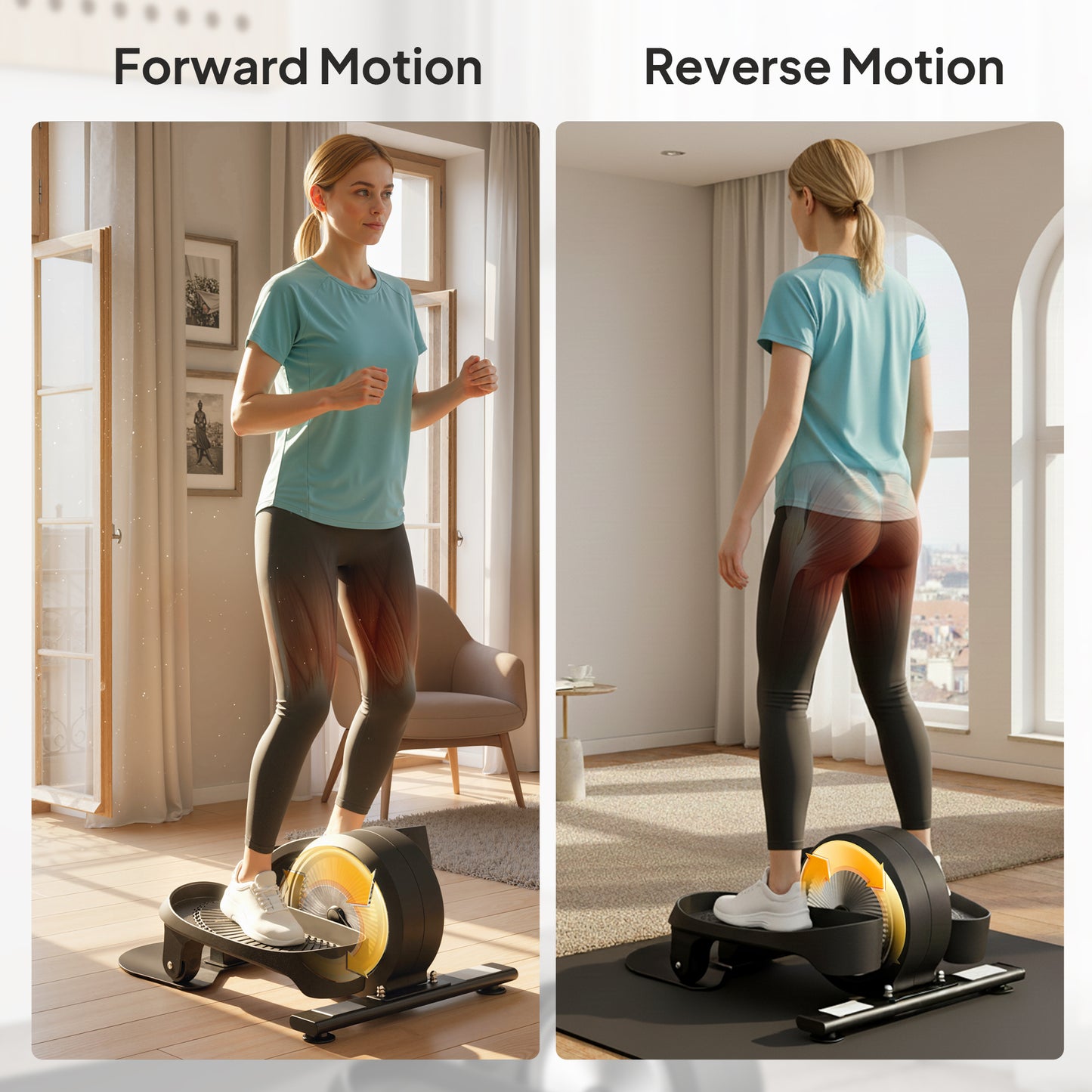Under Desk Elliptical Machine, Pedal Exerciser with LCD Monitor
