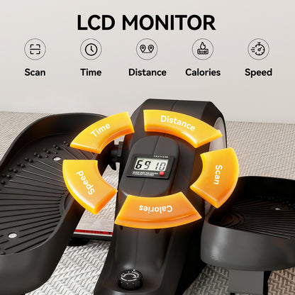 Under Desk Elliptical Machine, Pedal Exerciser with LCD Monitor