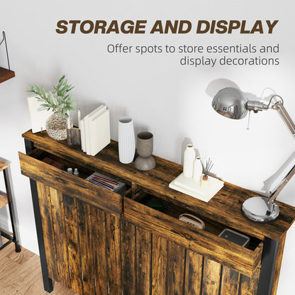 Large Radiator Cover with Drawers and Vertical Slats 119 x 19 x 93cm