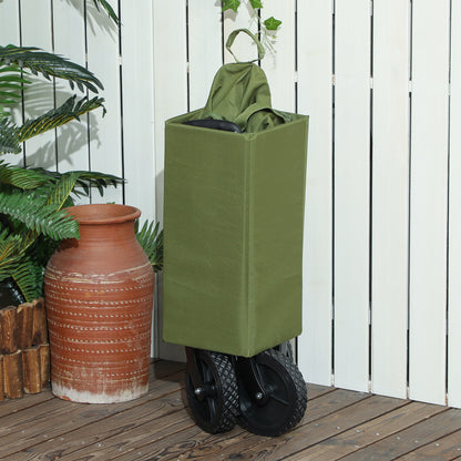 120L Folding Collapsible Wagon with Adjustable Handle, Green