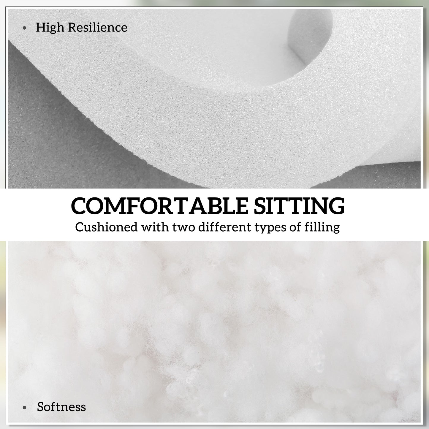42 x 42cm Replacement Garden Seat Cushion Pad with Ties, Light Grey