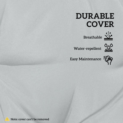 42 x 42cm Replacement Garden Seat Cushion Pad with Ties, Light Grey