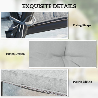 42 x 42cm Replacement Garden Seat Cushion Pad with Ties, Light Grey
