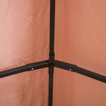 4m x 3(m) Metal Gazebo Canopy Party Tent Garden Pavillion Patio Shelter Pavilion with Curtains Sidewalls Brown