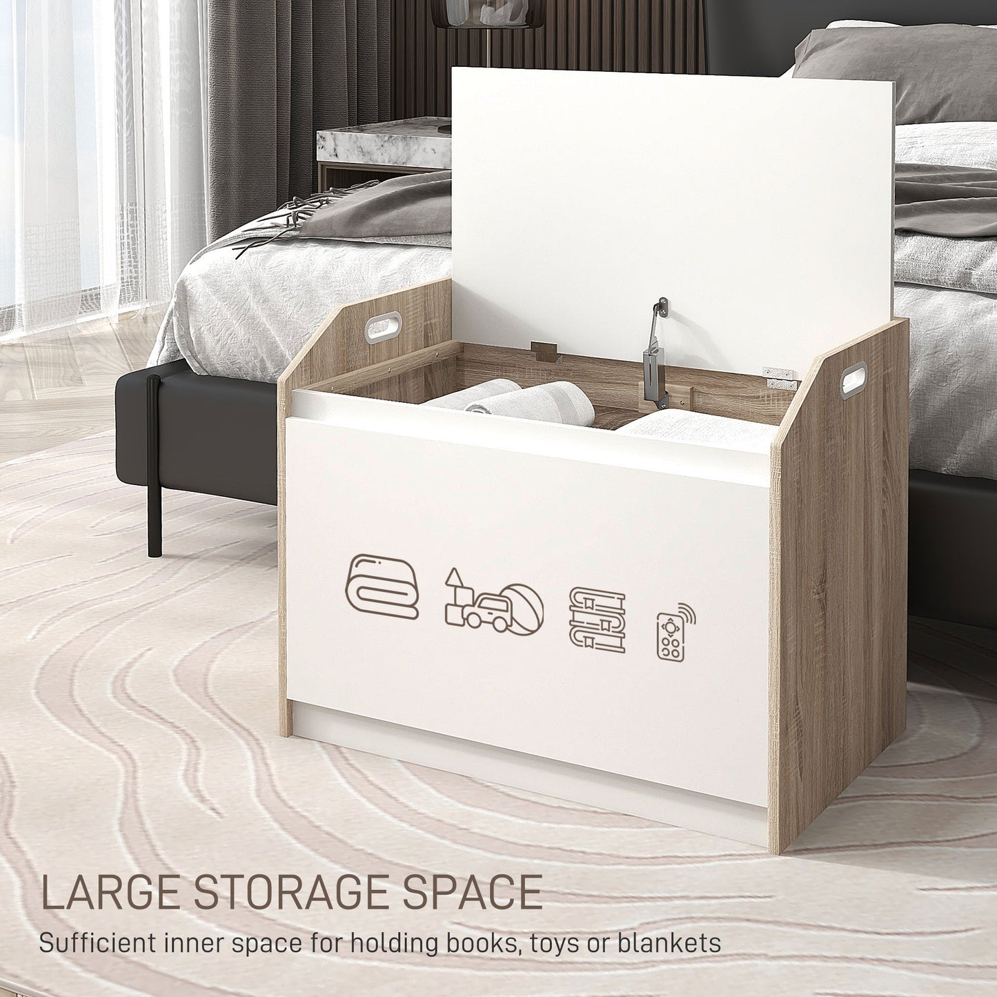Storage Bench Lift Top Cabinet Accent Seat Storage Box for Entryway