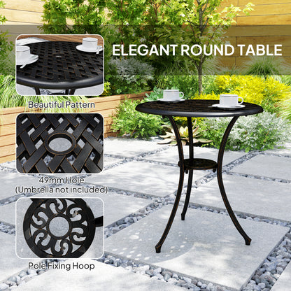 3 PCs Garden Bistro Set Outdoor Garden Furniture Set w/ Umbrella Hole