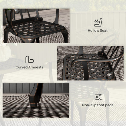 3 PCs Garden Bistro Set Outdoor Garden Furniture Set w/ Umbrella Hole