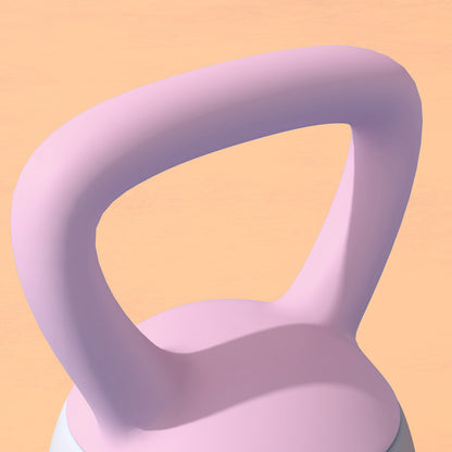 8KG Kettlebell with Soft Body and Non-Slip Handle, Purple and Grey