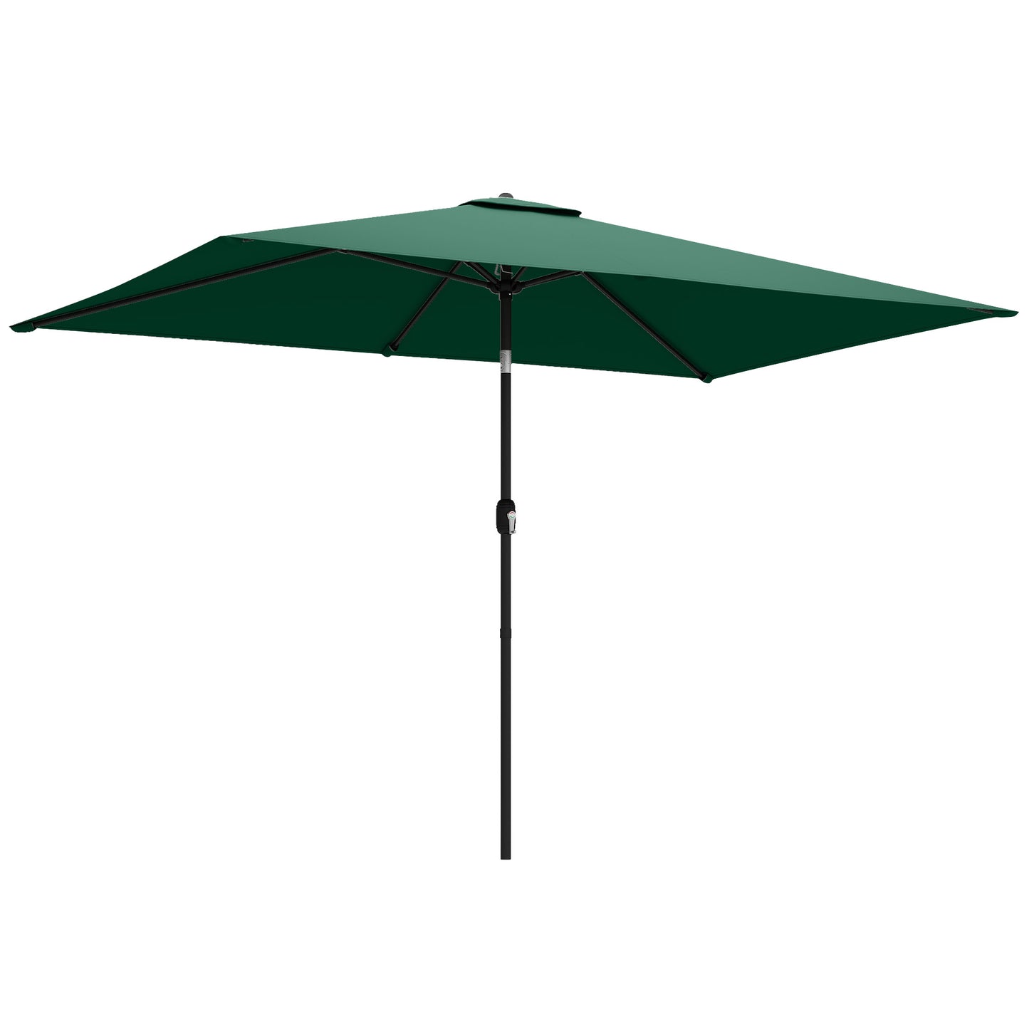 Garden Parasol, Outdoor Umbrella with Tilt Function, Green