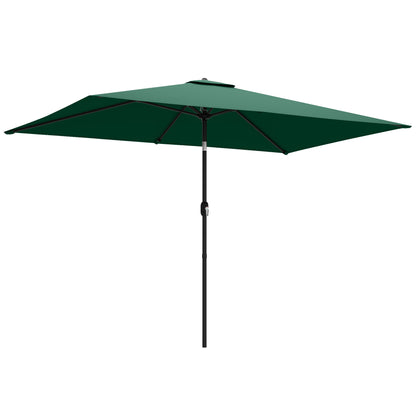 Garden Parasol, Outdoor Umbrella with Tilt Function, Green