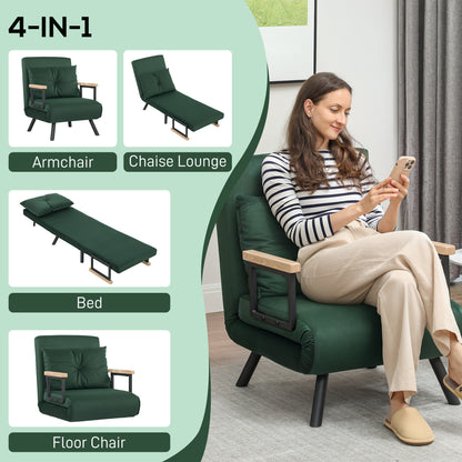 Click Clack Single Chair Bed Settee for Living Room, Green