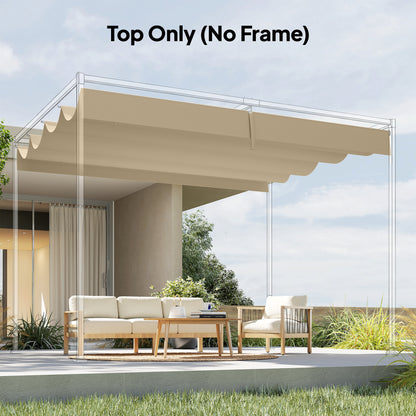 Retractable Pergola Canopy Only for 4 x 3 m Pergola, Khaki