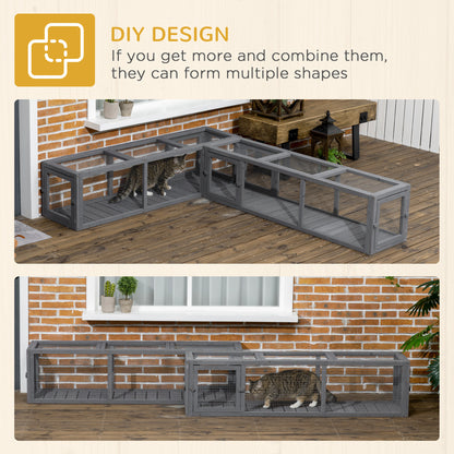 Large Cat Tunnel 150cm Extra Long Cat Play Tunnel Indoor Outdoor W/ Multiple Entrances for Cat, Rabbit, Puppy, Grey