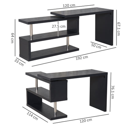 Modern Corner 360° Rotating L-Shaped Computer Desk Writing Table