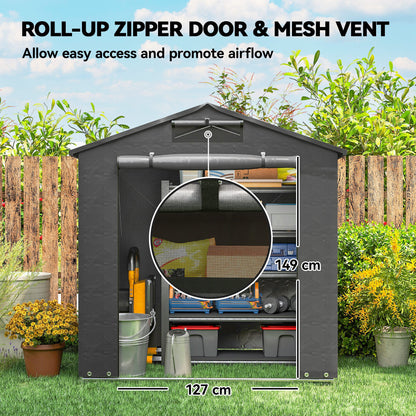 6 x 4 ft Garden Storage Shed Tent Bike Tent, Dark Grey