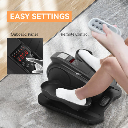 Under Desk Elliptical Machine Pedal Exerciser w/ 10 Speeds, Black