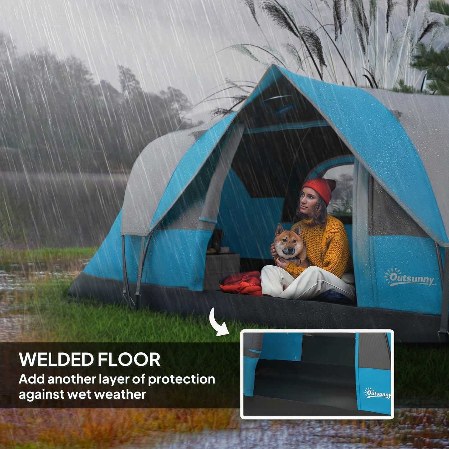 5-6 Man Camping Tent, Water Resistant Hiking Shelter