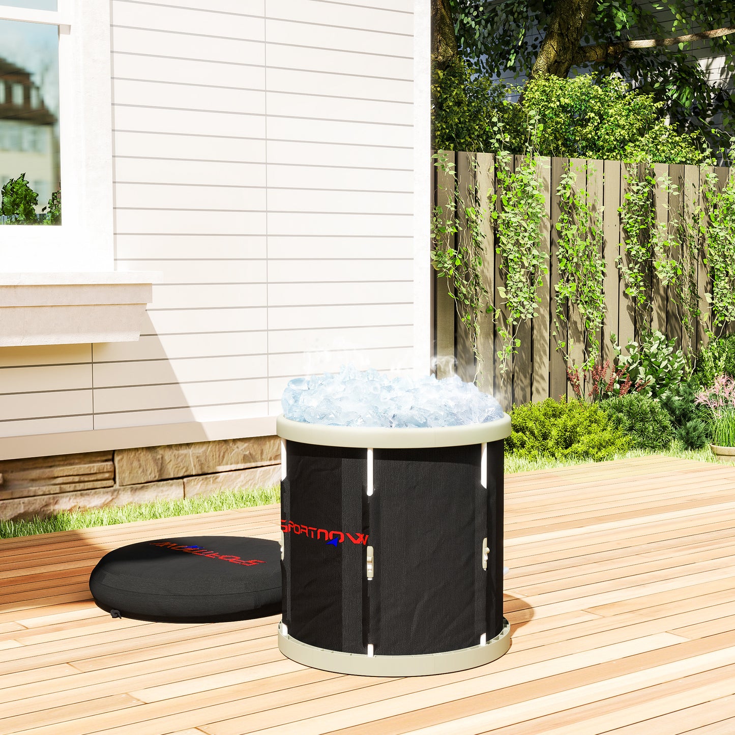 Ice Bath Tub Outdoor, 210L Portable Cold Water Therapy Tub, Black