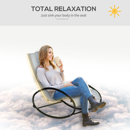 Patio Rocking Chair Orbital Zero Gravity Seat Pool Chaise w/ Pillow