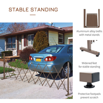 Aluminum Alloy Movable Fence Foldable Garden Screen Panel, Dark Brown