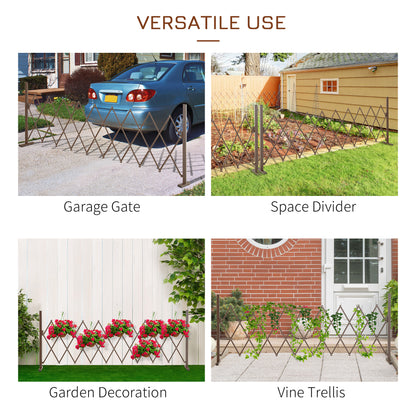 Aluminum Alloy Movable Fence Foldable Garden Screen Panel, Dark Brown