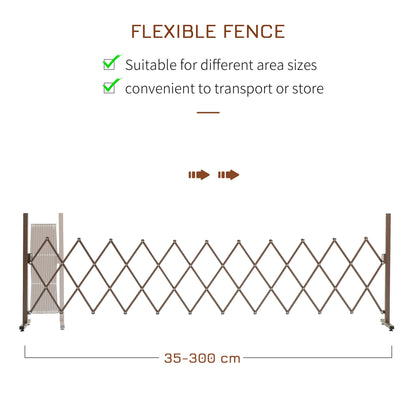 Aluminum Alloy Movable Fence Foldable Garden Screen Panel, Dark Brown