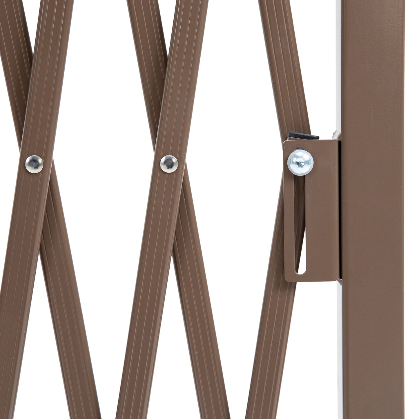 Aluminum Alloy Movable Fence Foldable Garden Screen Panel, Dark Brown