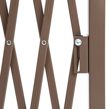 Aluminum Alloy Movable Fence Foldable Garden Screen Panel, Dark Brown