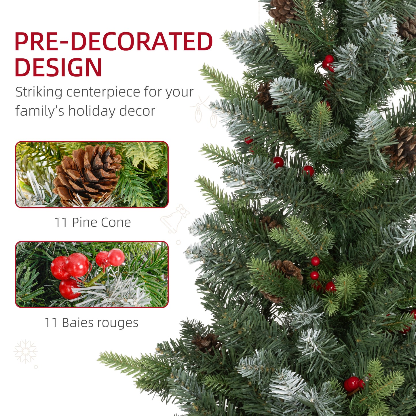 2 Pieces 3' Prelit Artificial Tabletop Christmas Trees, LED Display
