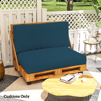 2 Seat Pallet Cushions 20cm Thick Outdoor Seat Pads, Navy Blue