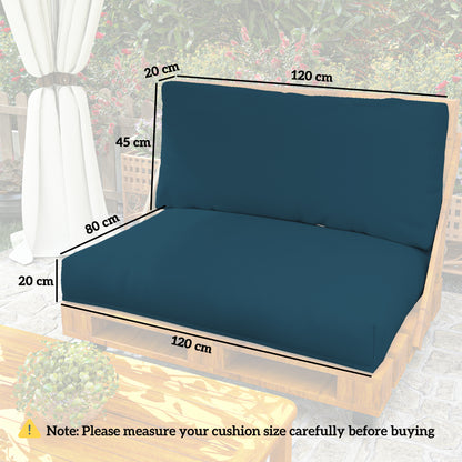 2 Seat Pallet Cushions 20cm Thick Outdoor Seat Pads, Navy Blue