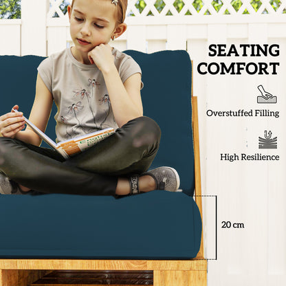 2 Seat Pallet Cushions 20cm Thick Outdoor Seat Pads, Navy Blue
