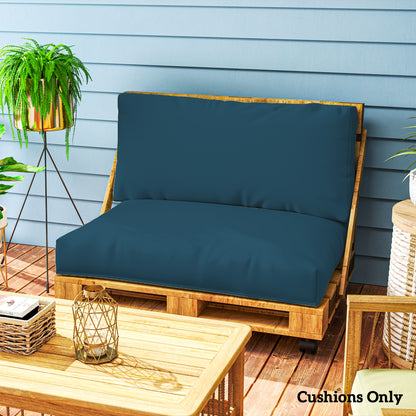 2 Seat Pallet Cushions 20cm Thick Outdoor Seat Pads, Navy Blue