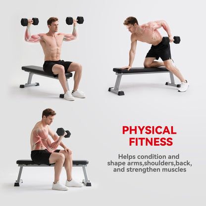 20KG Single Rubber Hex Dumbbell Portable Hand Weights Dumbbell Home Gym