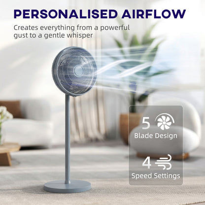 40 cm Standing Pedestal Fan, Quiet Electric Cooling Floor Fan, Grey