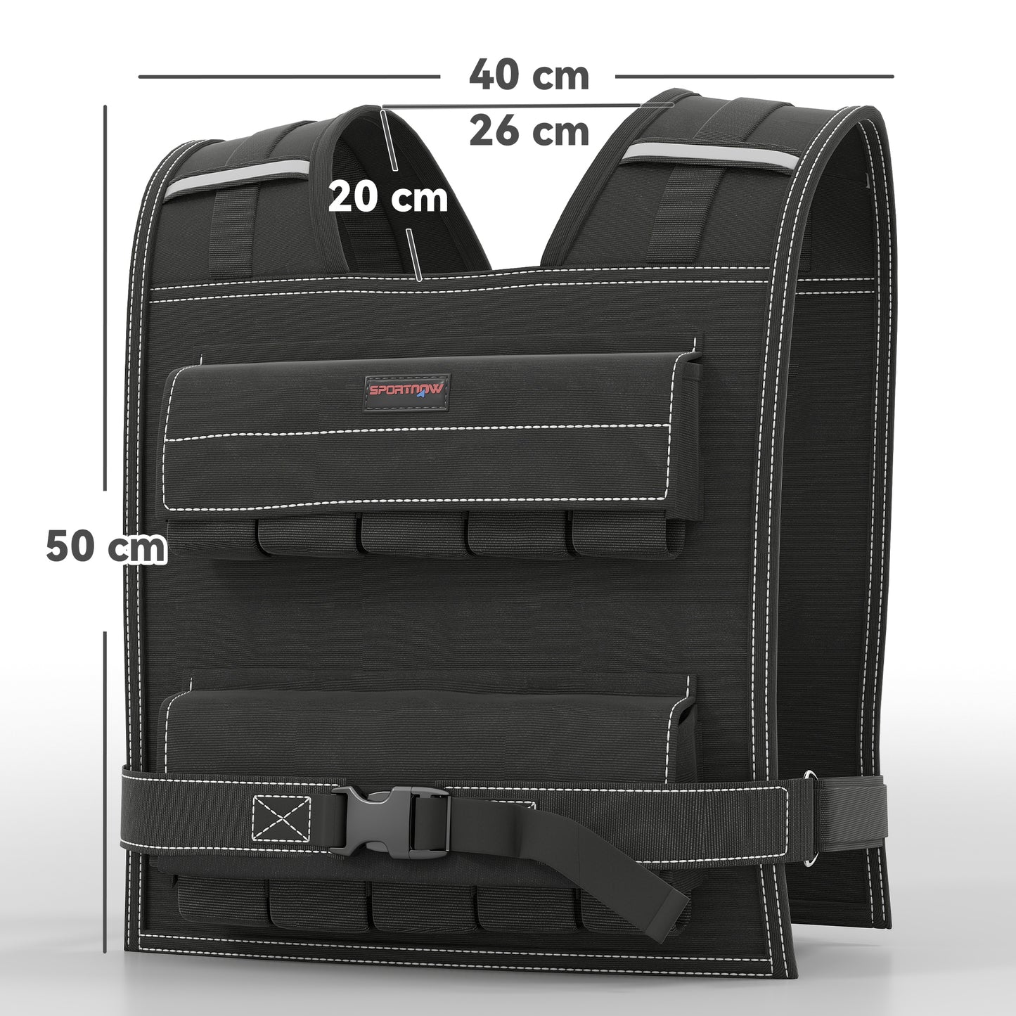 20KG Adjustable Weighted Vest with 20 Metal Weights, Running Weight Vest