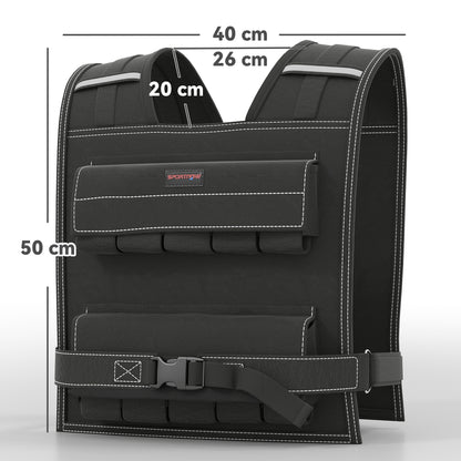 20KG Adjustable Weighted Vest with 20 Metal Weights, Running Weight Vest