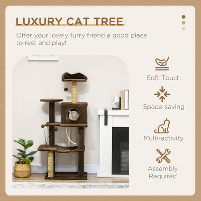 Cat Tree for Indoor Cats, Modern Cat Tower with Scratching Posts, House