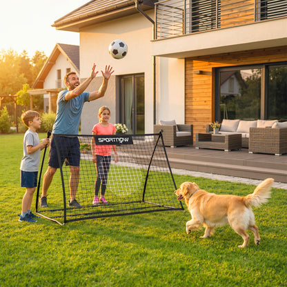 Football Rebounder Net, Portable Kickback Football Rebounder Net with Heavy-Duty Steel Frame, Carry Bag and Ground Stakes, Easy Setup for Baseball and Multi-Sport Skills Training