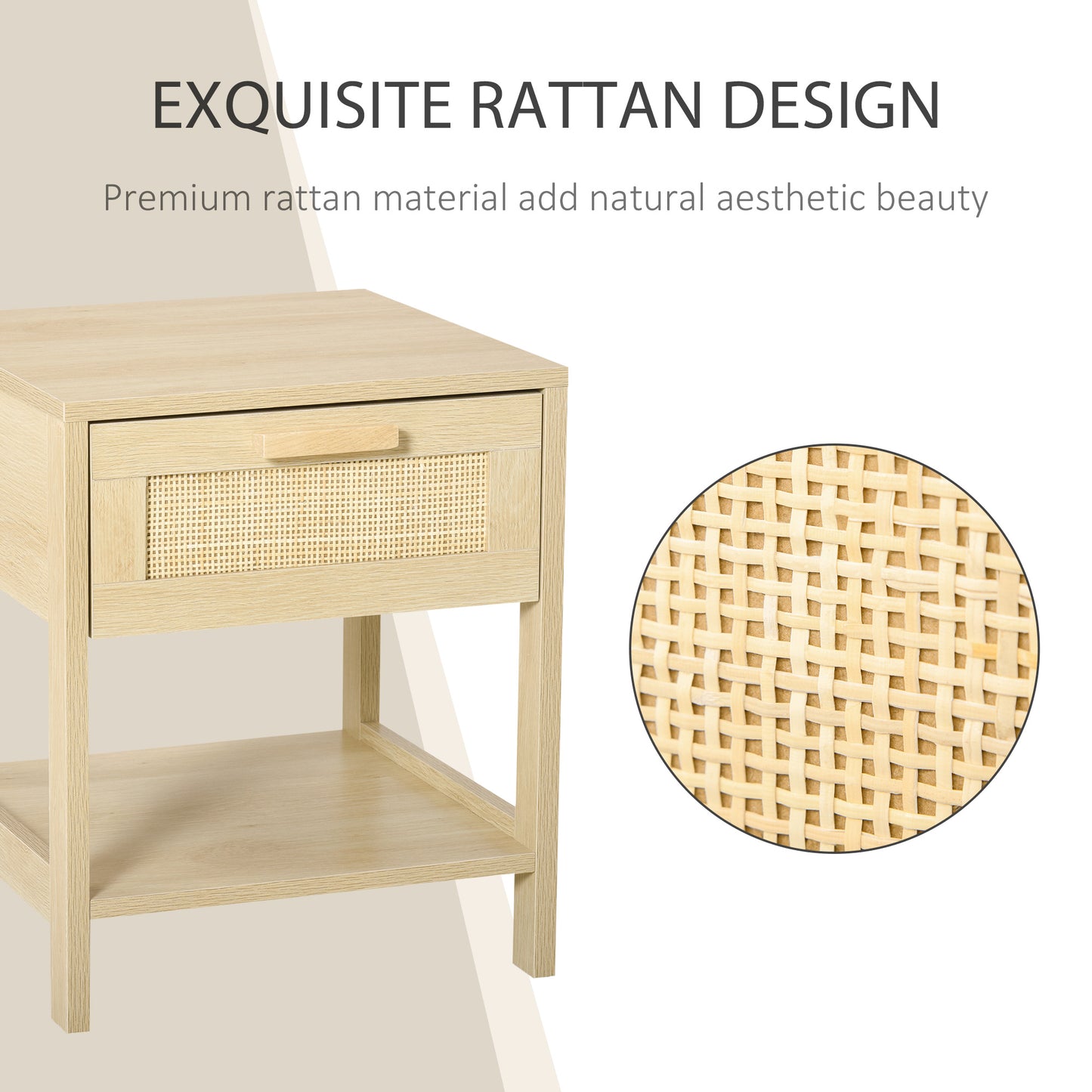 Nightstand Bedside Table End Table Storage Organizer W/ Drawer Shelf