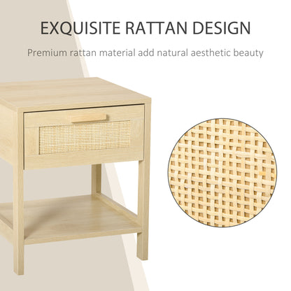 Nightstand Bedside Table End Table Storage Organizer W/ Drawer Shelf