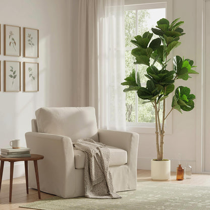 180cm Artificial Fiddle Leaf Fig Tree, Realistic Fake Plant, Green