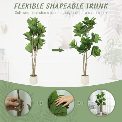 180cm Artificial Fiddle Leaf Fig Tree, Realistic Fake Plant, Green