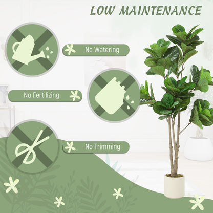 180cm Artificial Fiddle Leaf Fig Tree, Realistic Fake Plant, Green