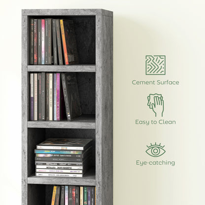204 CD Storage Tower, Tall Bookcase Bookshelf with 12 Cubes