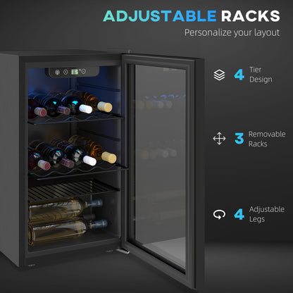 24 Bottle Wine Cooler, 68L Freestanding Drinks Beer Wine Fridge