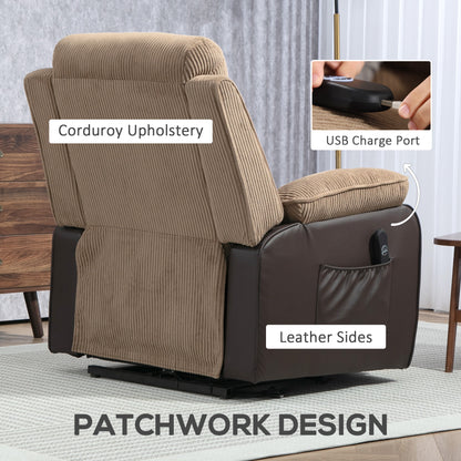 Power Lift Riser and Recliner Chair with Remote Control, Brown