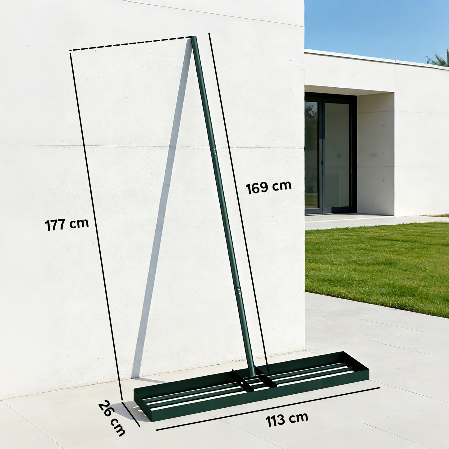 113 x 26 cm Lawn Levelling Rake with 169 cm Handle