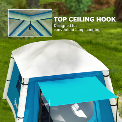 Inflatable Camping Tent, 2 Man Tent, Light Blue
