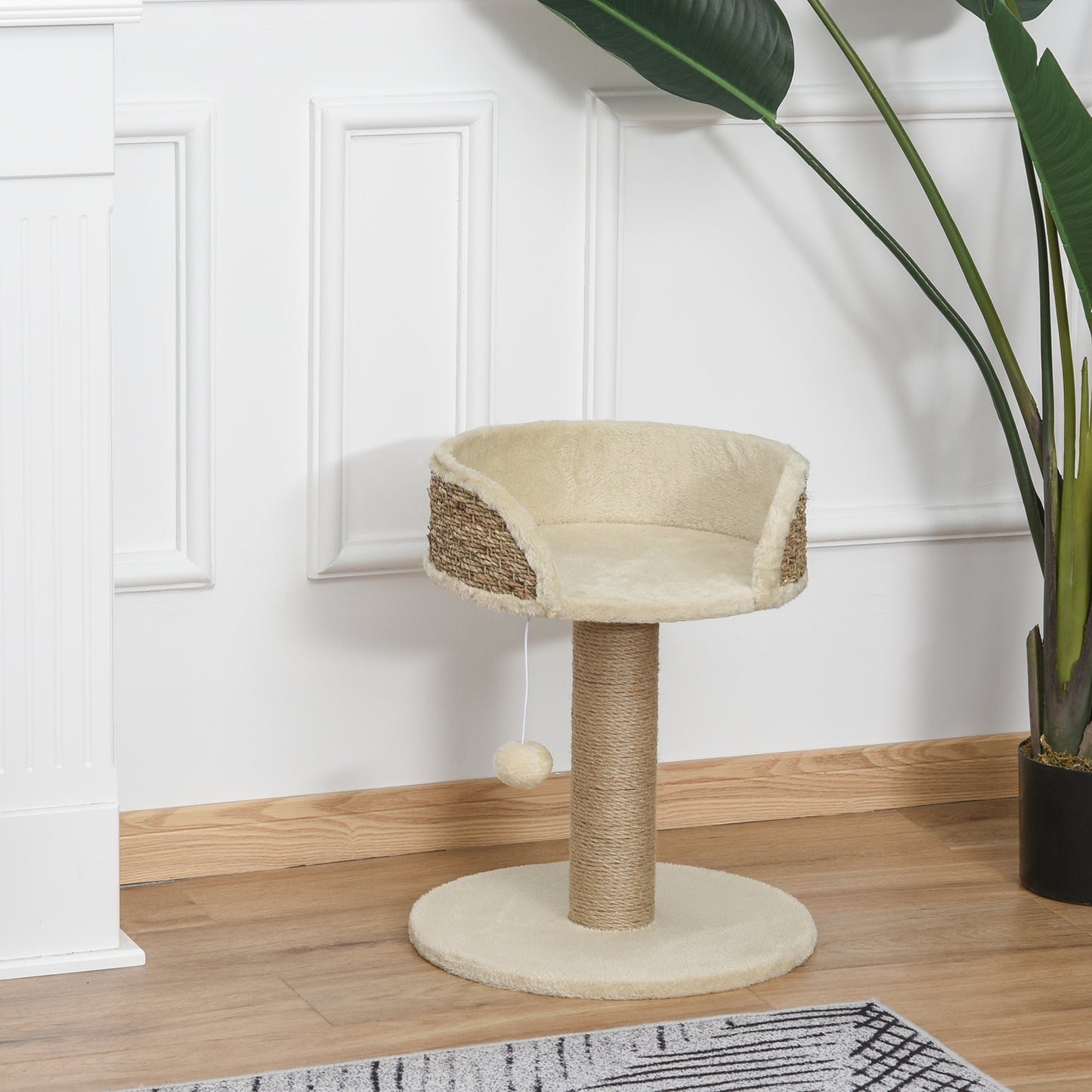 Cat Tree for Indoor Cats Kitten Tower Activity Center Climbing Stand Furniture with Scratching Posts Dangling Ball Perch Beige
